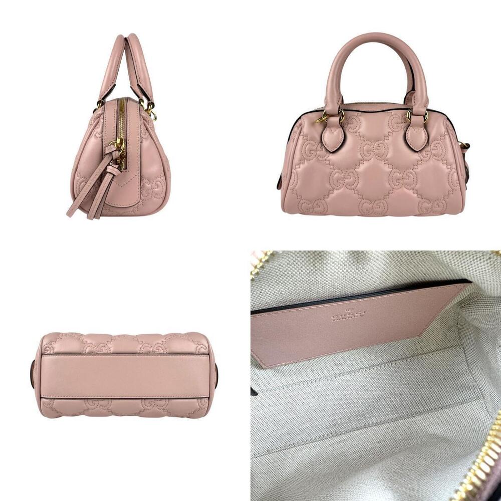 Gucci 2way Pink GG Bag Shoulder Matelasse Leather Pink